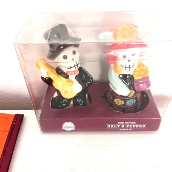 Dia De Los Muertos Day of the Dead Salt + Pepper Shakers+ Reusable Bag New - Picture 4 of 10